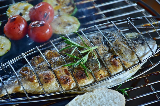 food on grill